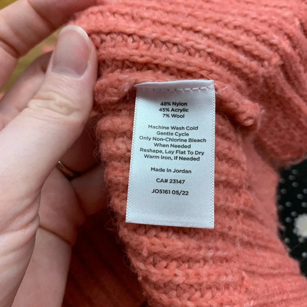 Talbots Sweater Womens Size Large Petite V-Neck Pullover Knit Ribbed Casual Pink